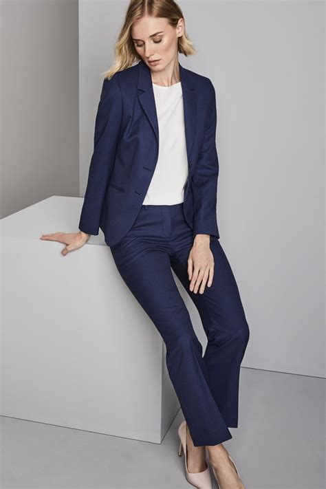 women's navy blue dress suit.